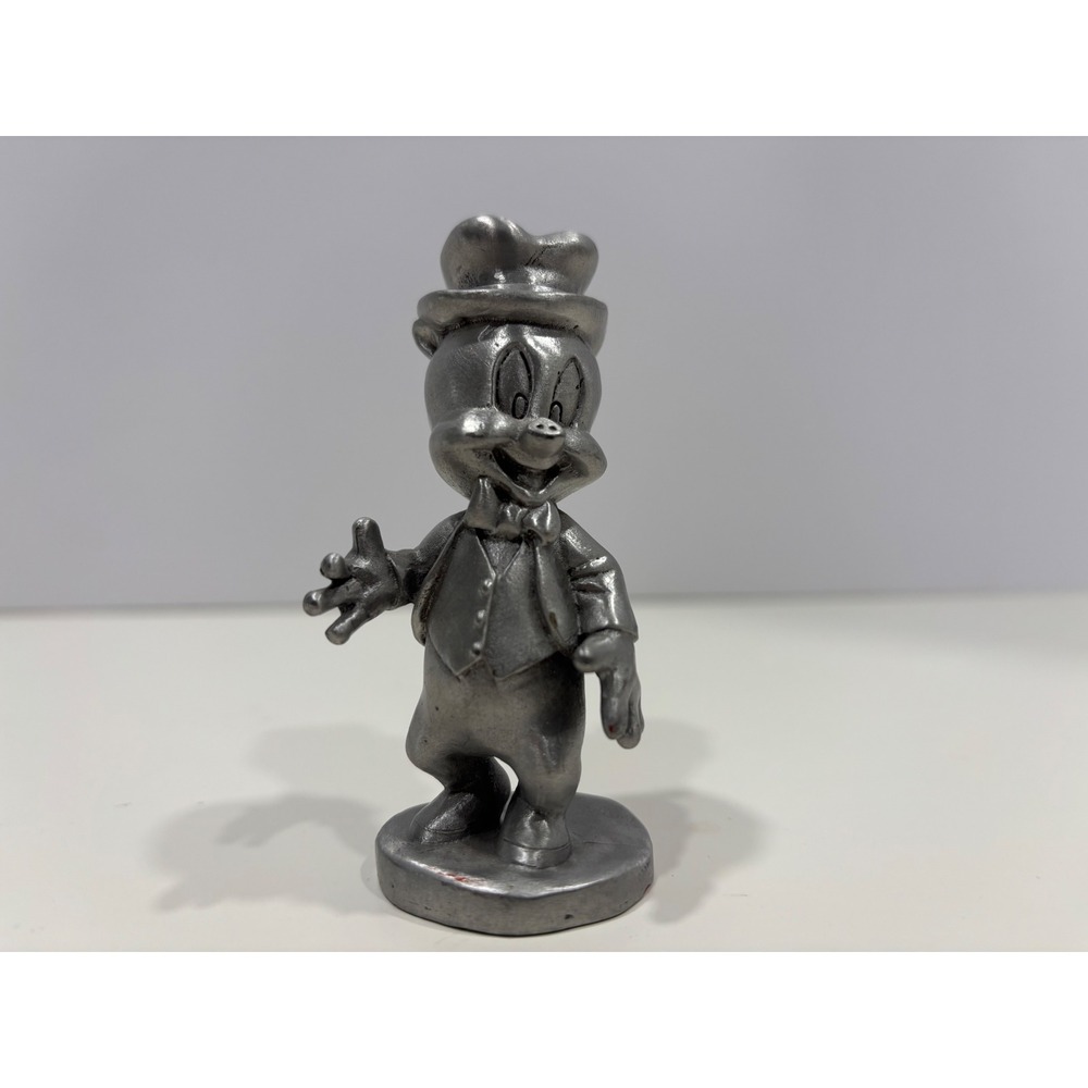 Vintage 1994 Porky Pig Pewter Figurine Warner Bros Raincliffe Collectible 3.5in